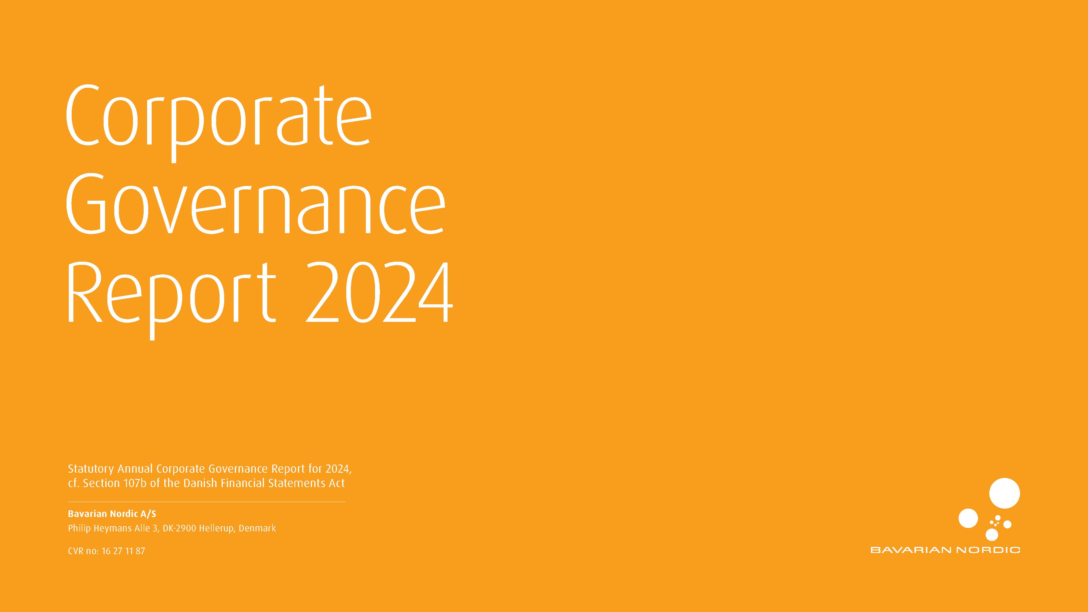 Bavarian Nordic Corporate Governance Report 2024